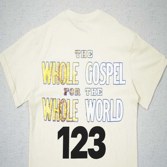 RIVINGTON ROI REBIS Yellow Alphabet Cross Print T-Shirt - Yellow Short Sleeve - Picture 12 of 15